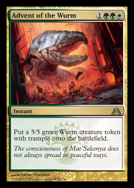 advent wurm selesnya champion dragons maze spoiler